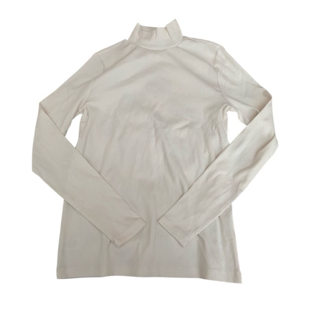 LOFT RIBBED CREAM MOCK NECK SIZE MEDIUM